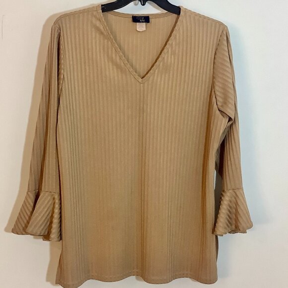 Tunic Top V Neck 3/4 Sleeve Rag - Picture 1 of 8